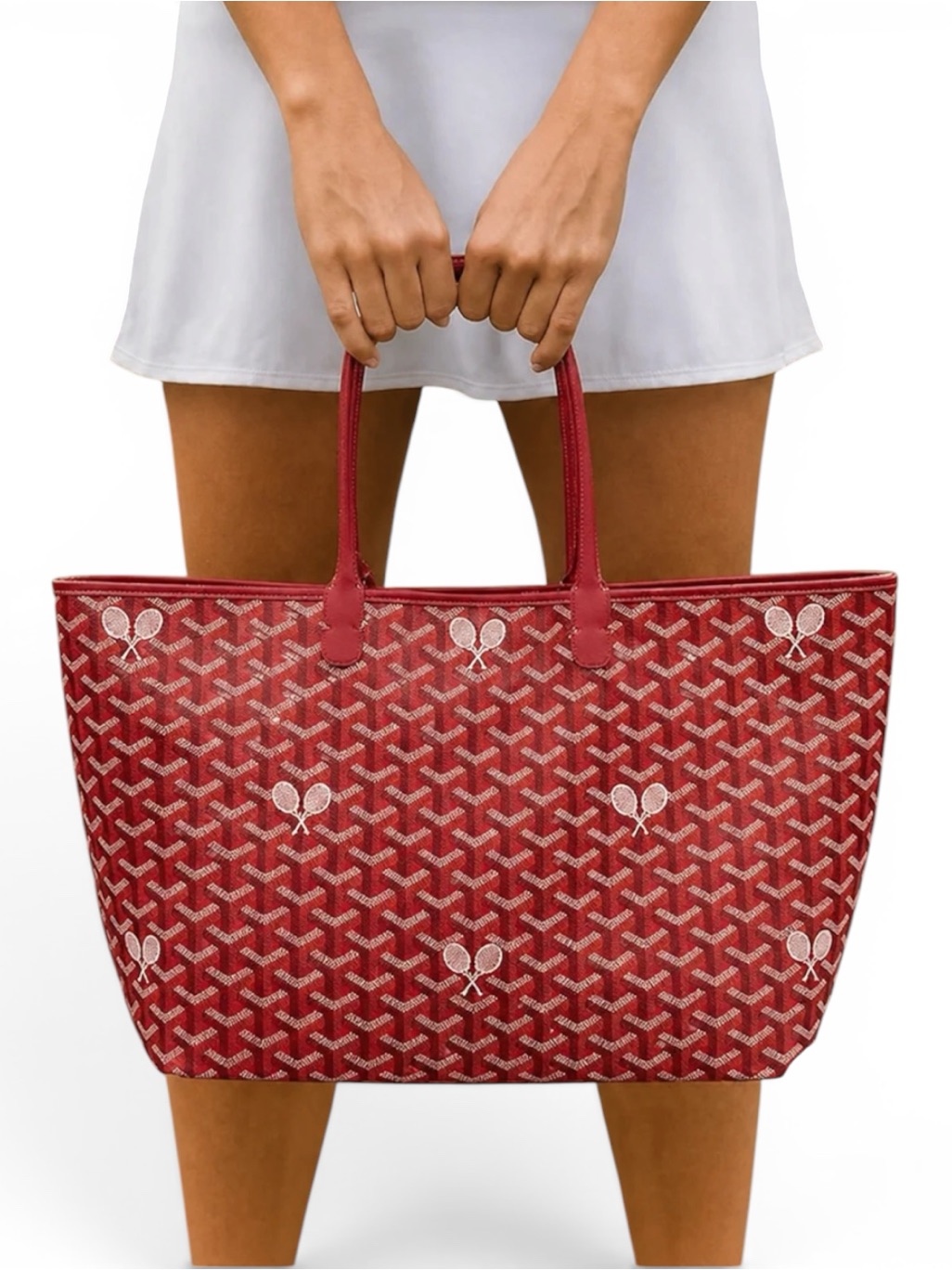 Runway Athletics Red Tennis Tote Bag Whimsy Large Hemp Canvas Tote Nwt Tennis